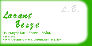 lorant besze business card